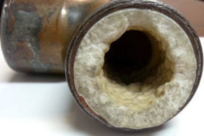 Hard Water Clogged Pipe