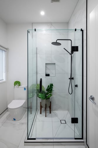 A new shower installed by Magenta Plumbing and Gas